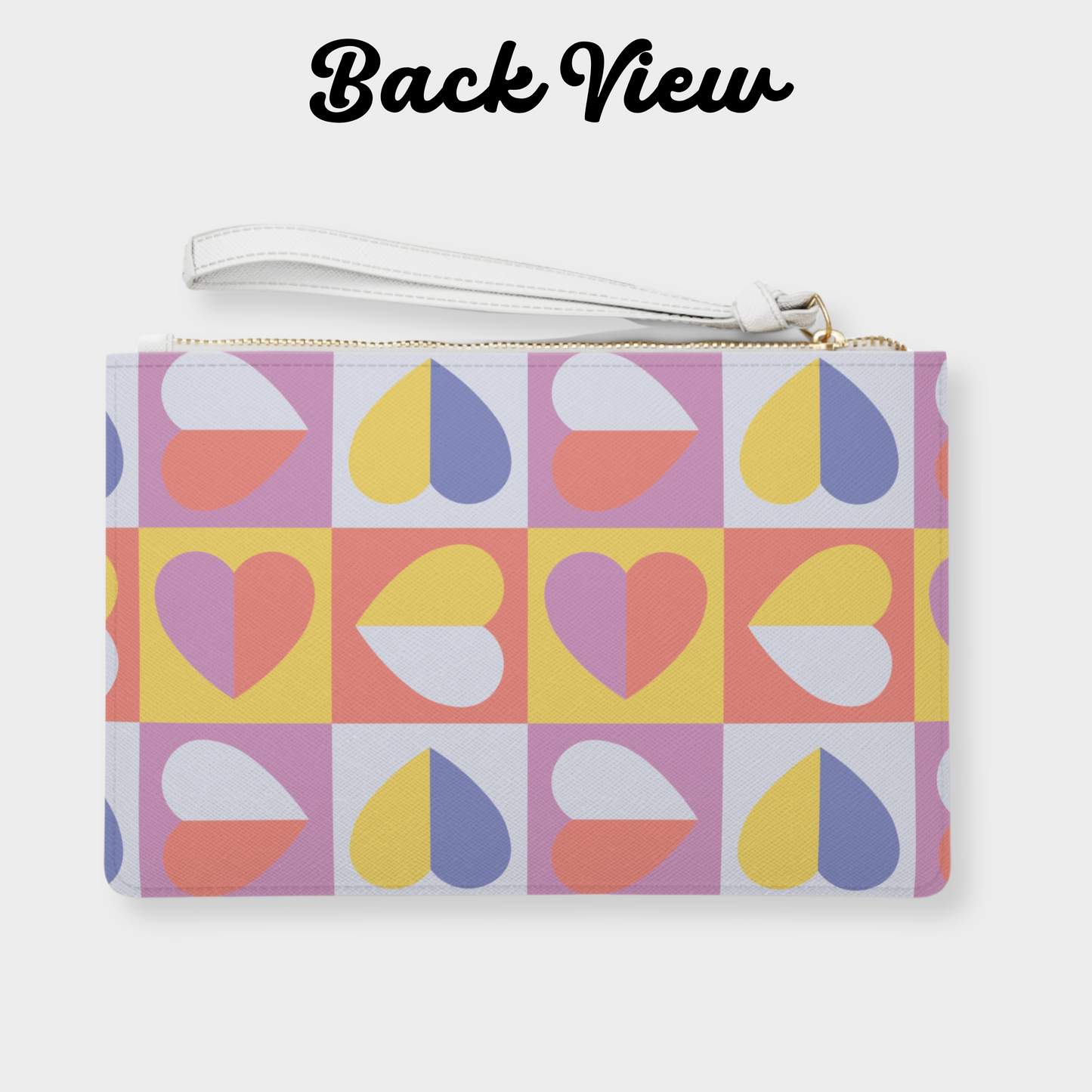 Heart Tiles Vegan Clutch Bag