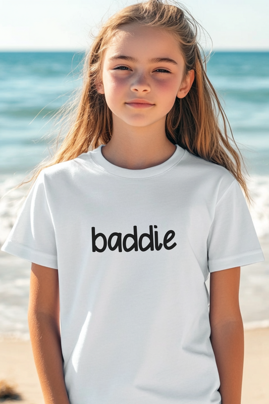 Baddie T-Shirt Kids T-Shirt Youth Tee Unisex T-Shirt Gift for Kids Gift for Teenagers Bold Statement T-Shirt Modern Design Tee Casual Wear Shirt Trendy T-Shirt