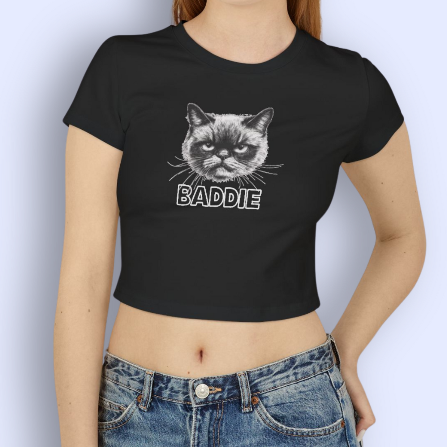 Baddie Cat Tee | 100% Organic Cotton | Fits Kids, Teens & Adults