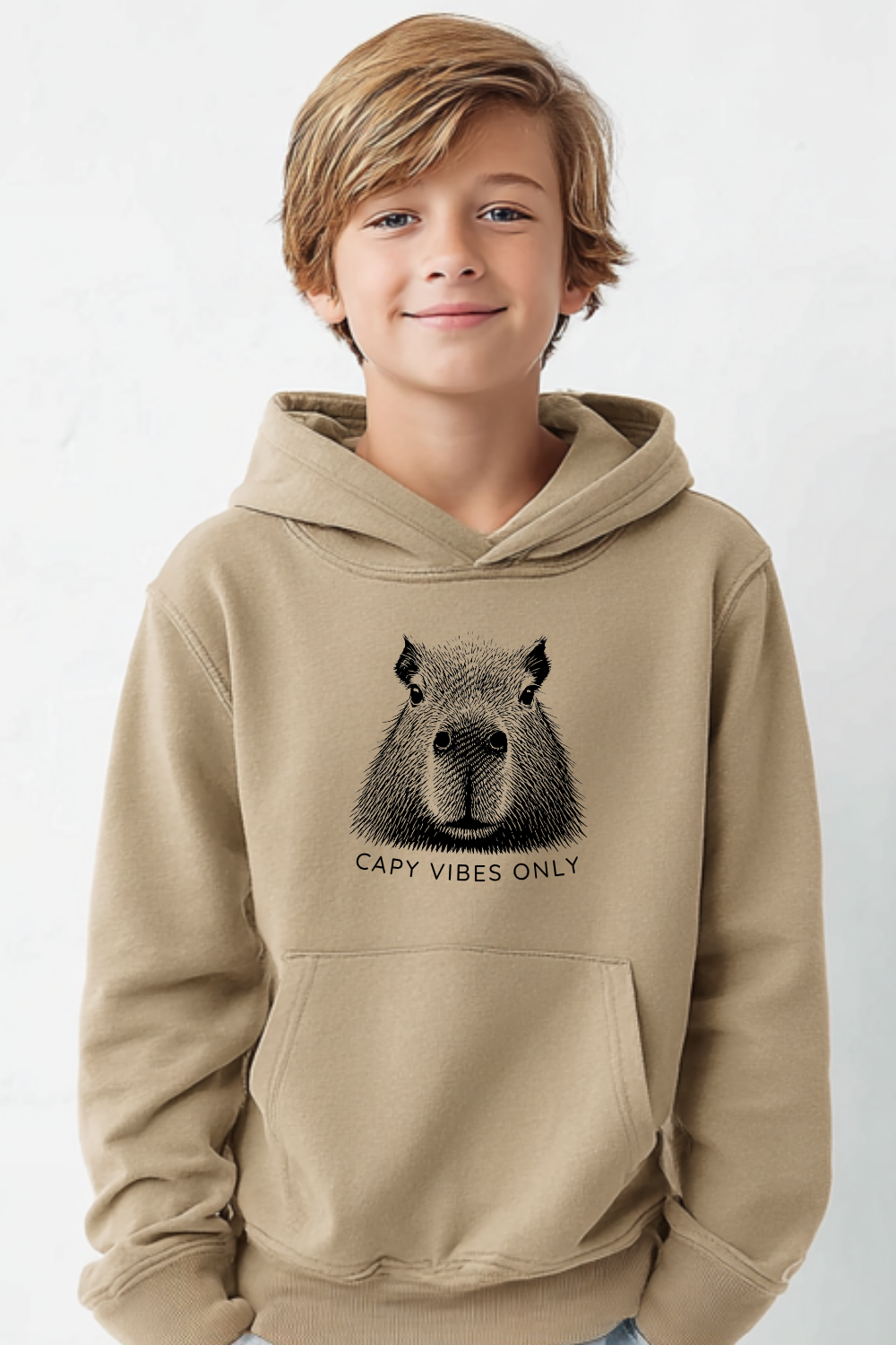 Capy Vibes Only Hoodie – Capybara Hoodie for Kids, Teens, Adults & Animal Lovers