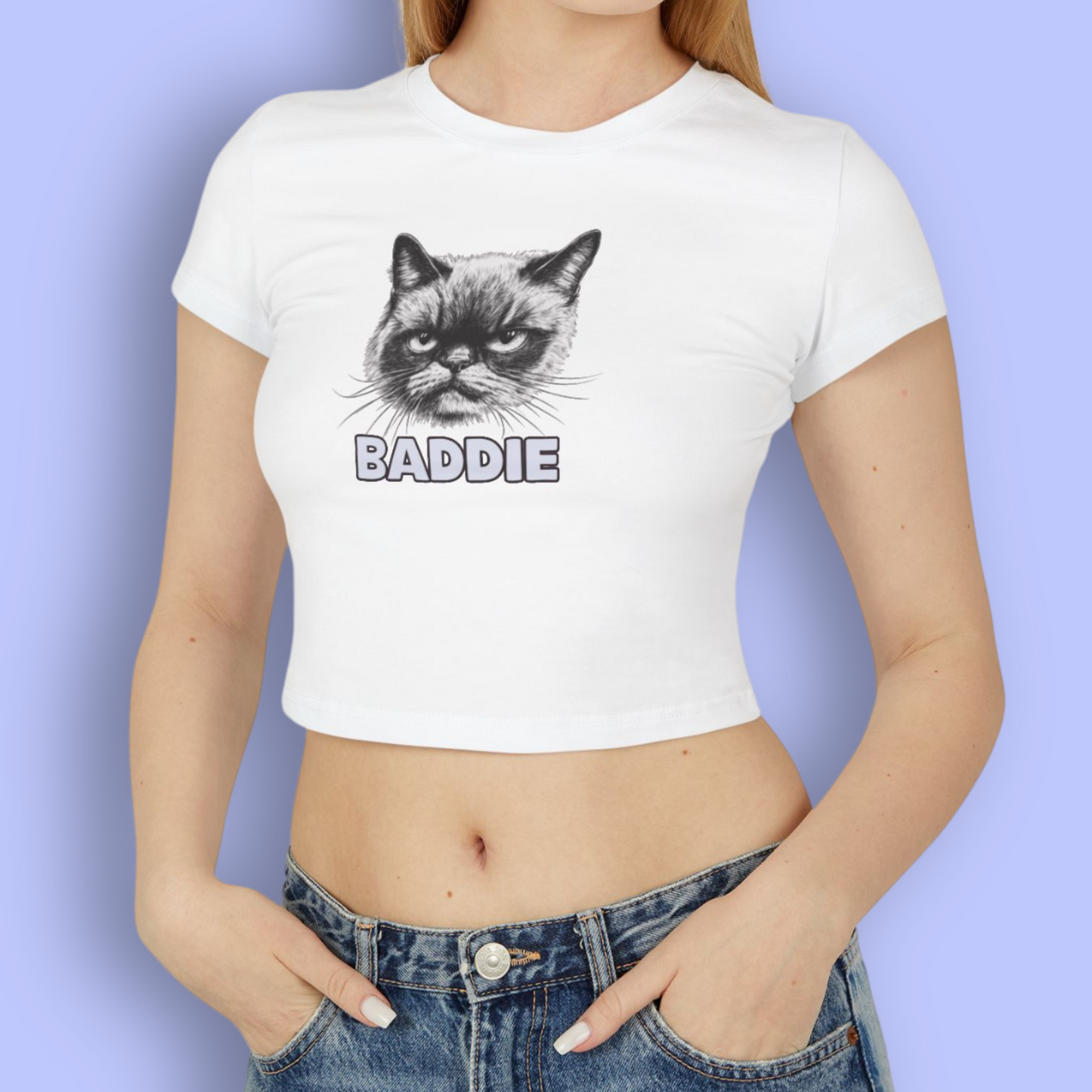 Baddie Cat Tee | 100% Organic Cotton | Fits Kids, Teens & Adults