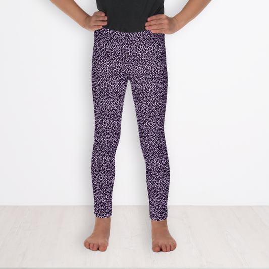 Purple Leopard Print Leggings – Trendy Matching Sets for Kids, Tweens & Adults