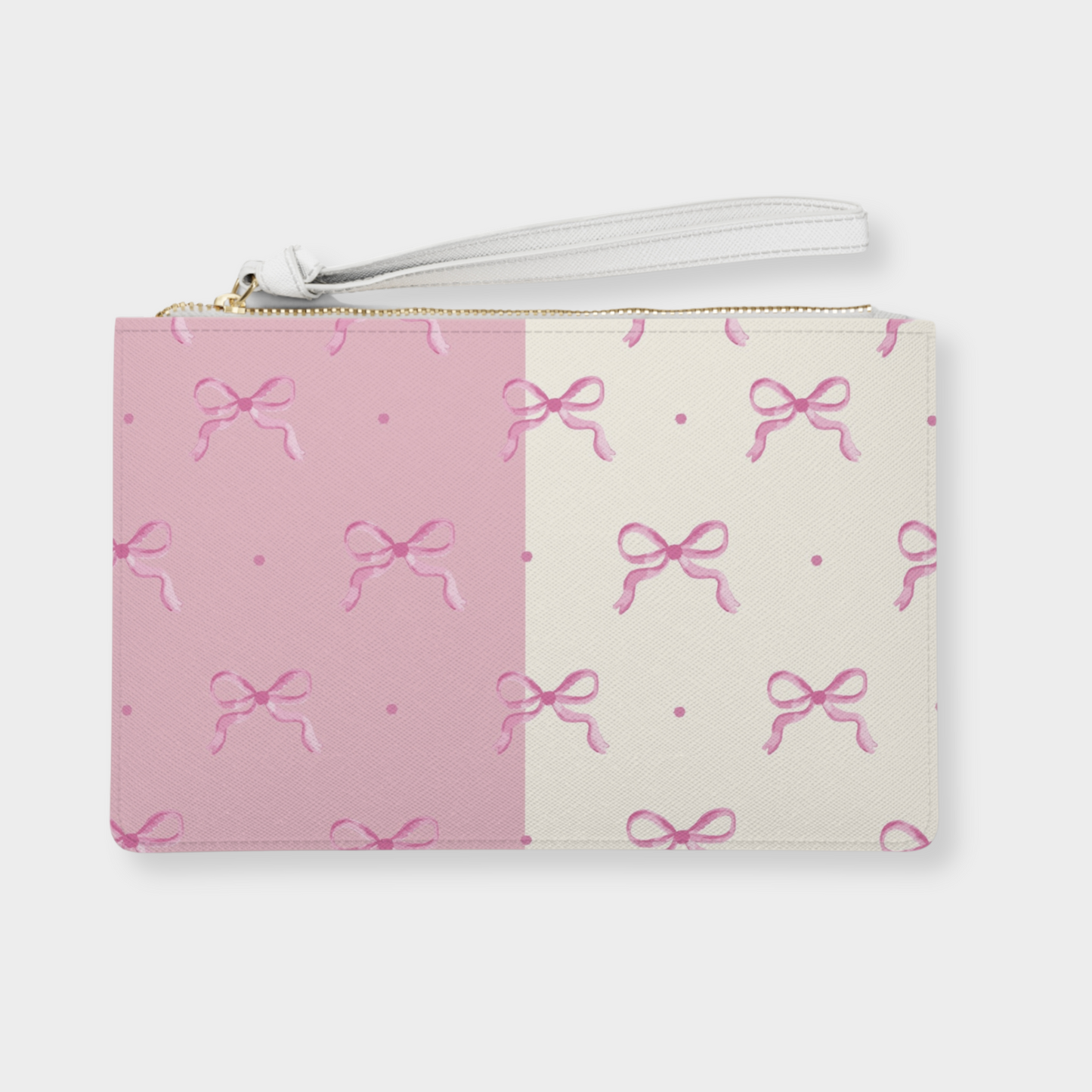 Pink Bows Vegan Clutch Bag