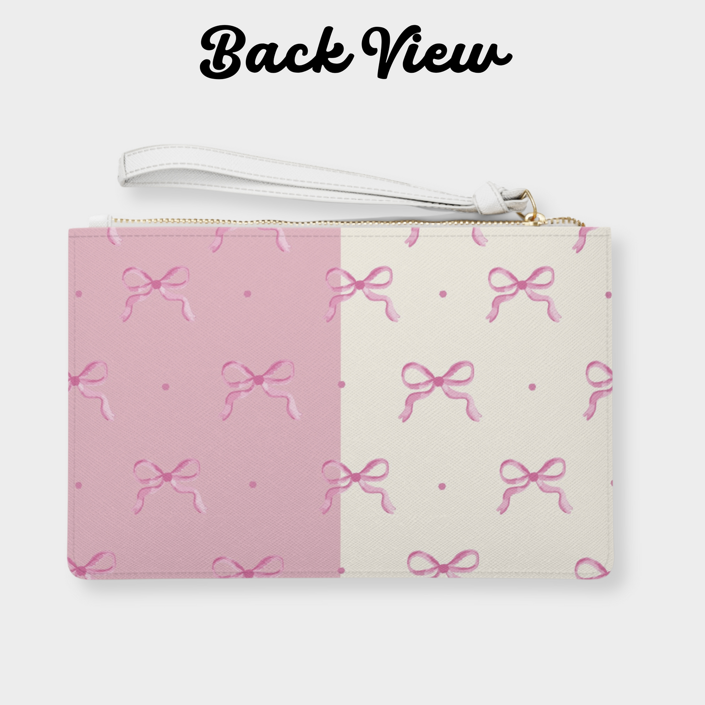 Pink Bows Vegan Clutch Bag