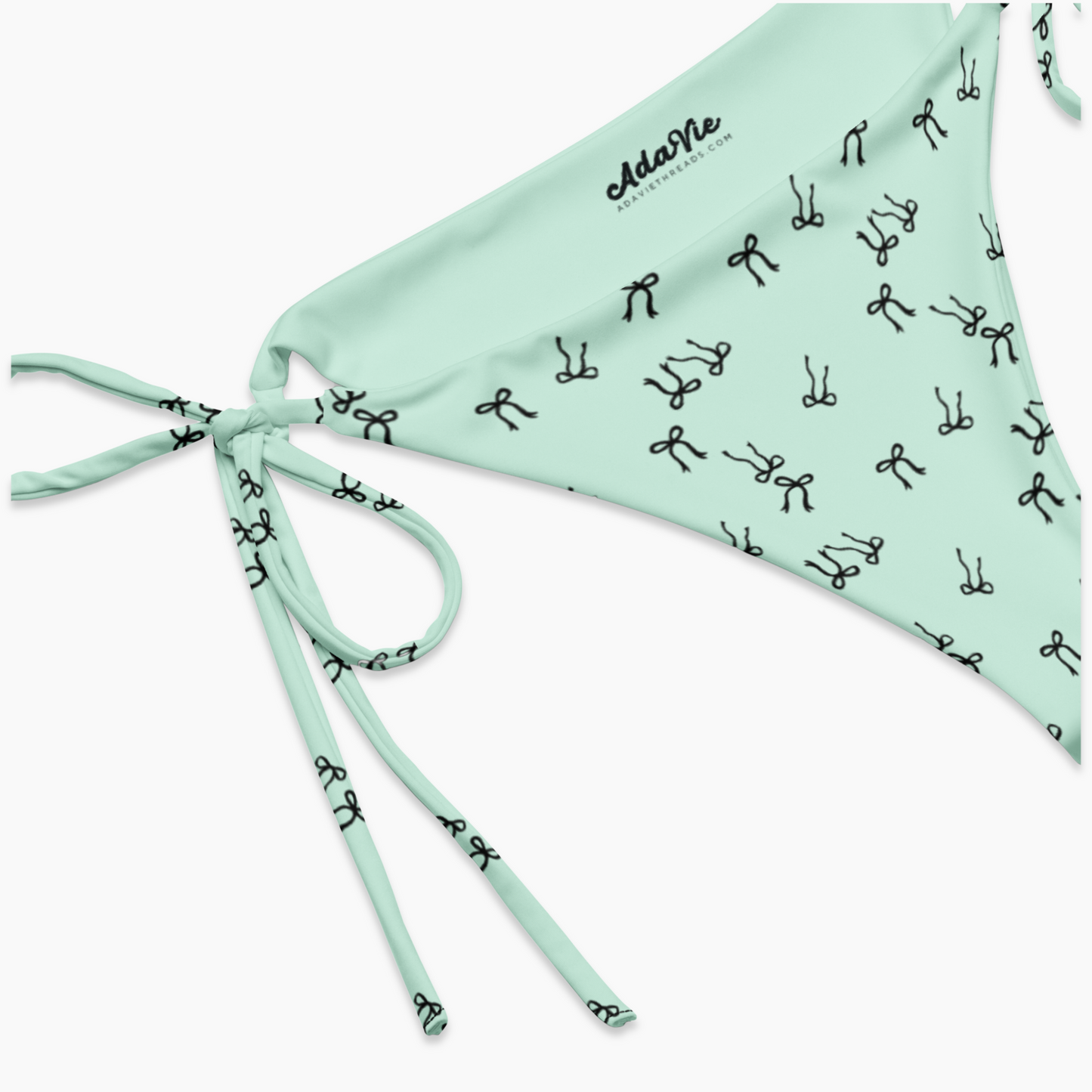 Bows on Bows Recycled String Bikini Bottoms | Fits XXS-6XL | Sustainable Swimwear