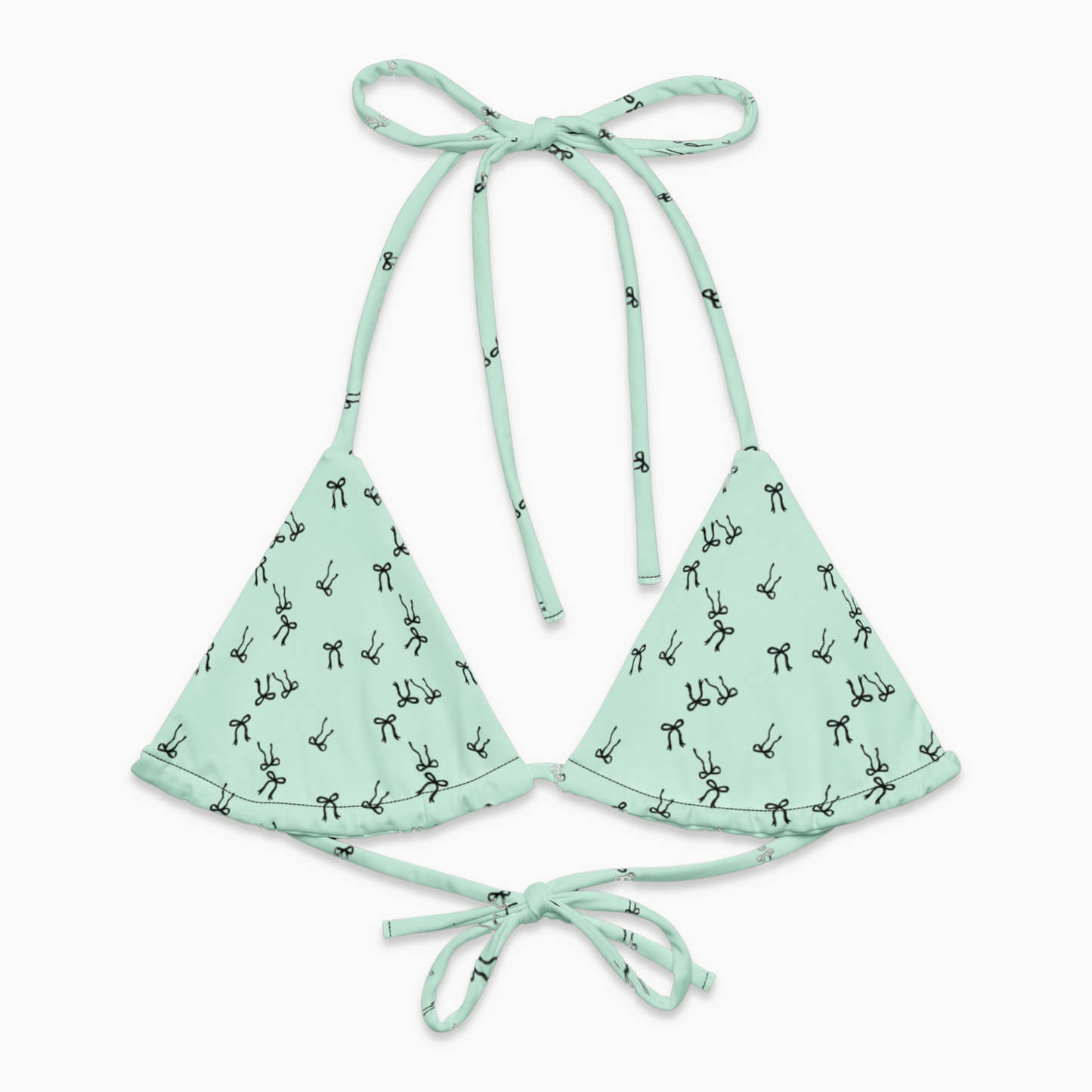 Bows on Bows Recycled String Bikini Top | Fits XXS-6XL