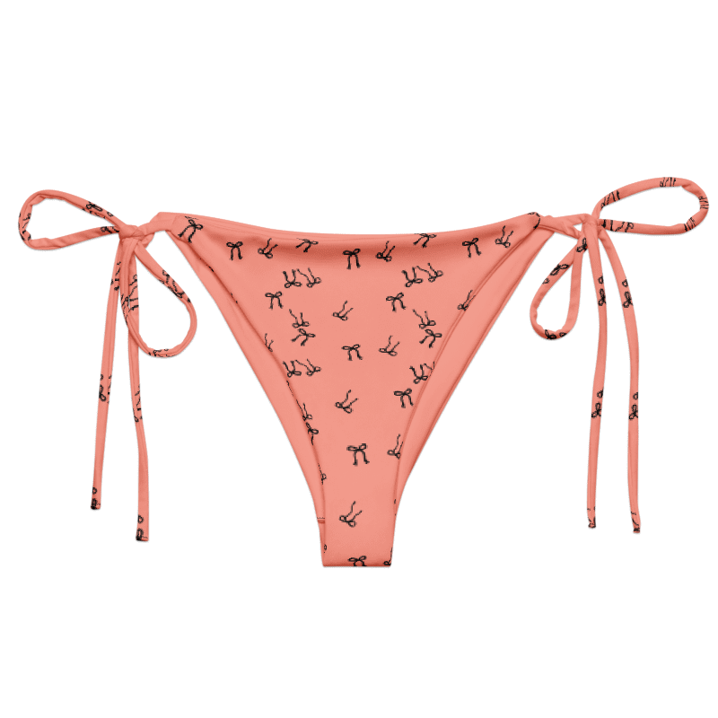 Bows on Bows Recycled String Bikini Bottoms | Fits XXS-6XL | Sustainable Swimwear