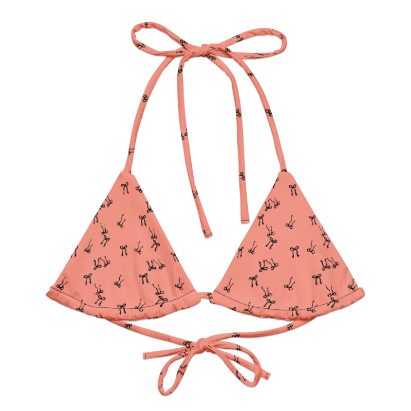 Bows on Bows Recycled String Bikini Top | Fits XXS-6XL