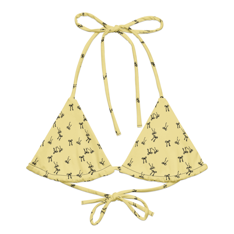 Bows on Bows Recycled String Bikini Top | Fits XXS-6XL